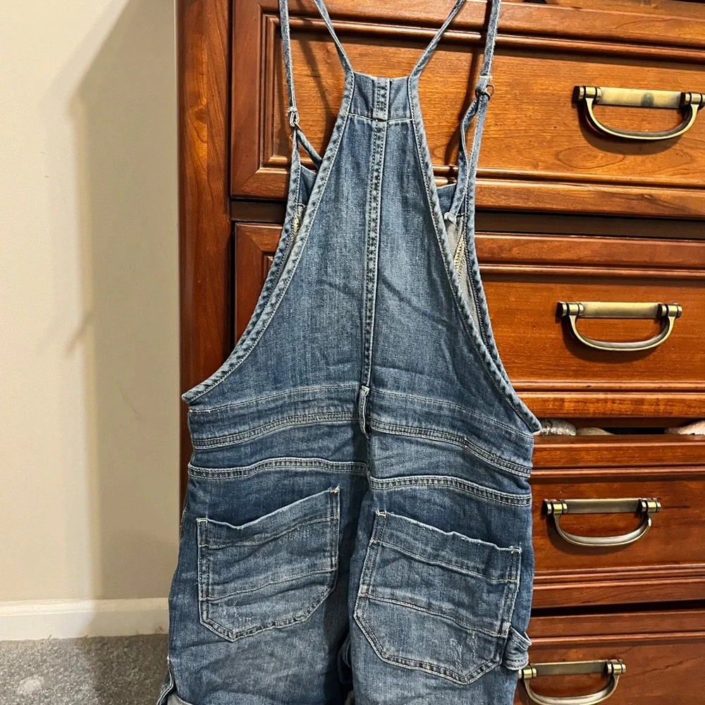 Anthropologie Denim Overalls with Button Detail - Picture 3 of 4